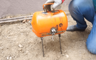 Походный складной мангал из газового баллона