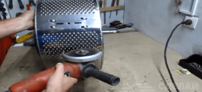 Мангал для барбекю из барабана стиральной машинки