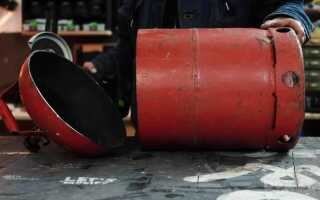 Мусорное ведро с откидной крышкой из старого газового баллона